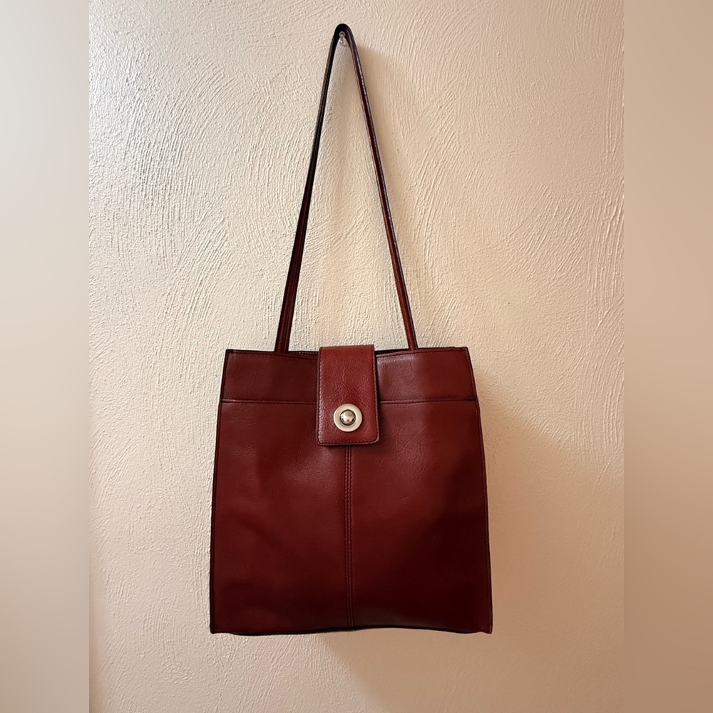 Vintage Y2K 1990s Pelle Studio Italian Leather Tote
